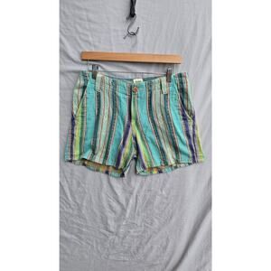 Dylan Shorts Womens 4 Boho Stripe Jacquard Cotton Chino Casual Pockets *pull